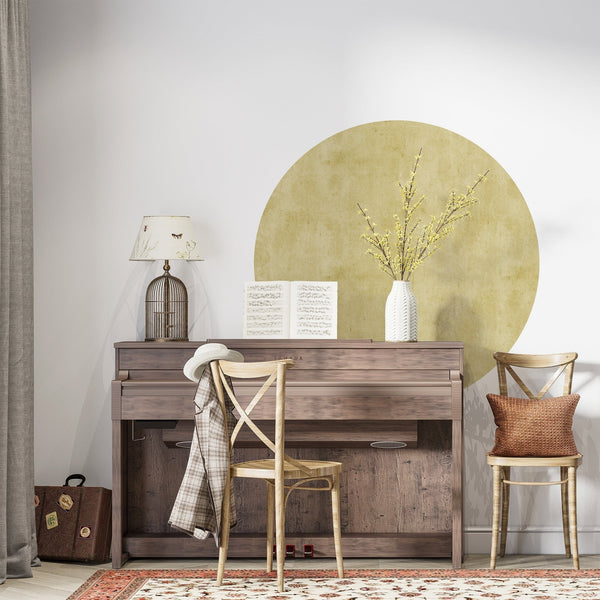 Geometric Circle Wall Decal: Bohemian Mid-Century Color Block