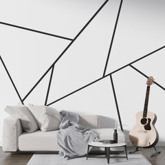 Geometric Line Wall Decal: Gold Silver Black Peel & Stick Wallpaper