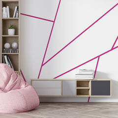 Geometric Line Wall Decal: Gold Silver Black Peel & Stick Wallpaper