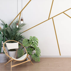 Geometric Line Wall Decal: Gold Silver Black Peel & Stick Wallpaper