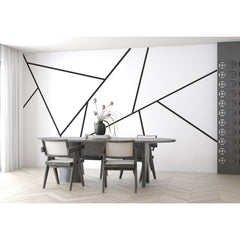 Geometric Line Wall Decal: Gold Silver Black Peel & Stick Wallpaper