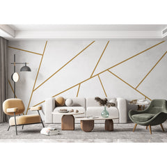 Geometric Line Wall Decal: Gold Silver Black Peel & Stick Wallpaper
