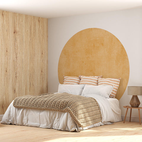 Geometric Red Circle Wall Decal: Colorblock Nursery Mural Circle Headboard Wall Sticker