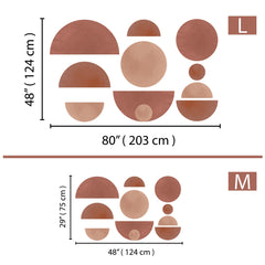 Geometric Watercolor Wall Decal: Earth Tones, Mid Century Modern