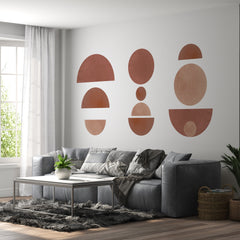 Geometric Watercolor Wall Decal: Earth Tones, Mid Century Modern