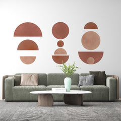 Geometric Watercolor Wall Decal: Earth Tones, Mid Century Modern