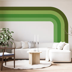 Green Colorblock Arch Wall Decal: Modern Home Decor