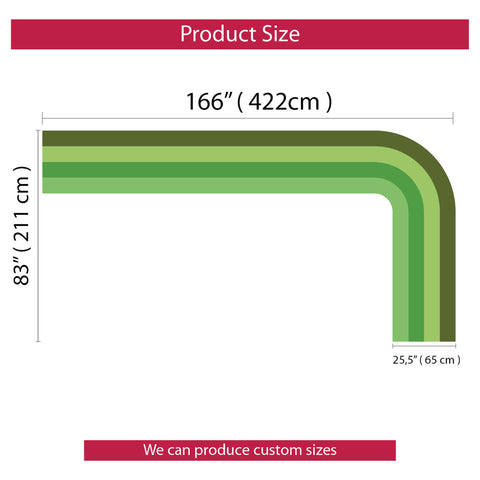 Green Colorblock Arch Wall Decal: Modern Home Decor