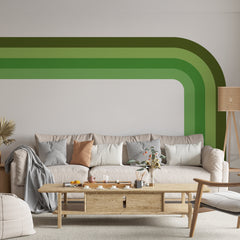 Green Colorblock Arch Wall Decal: Modern Home Decor