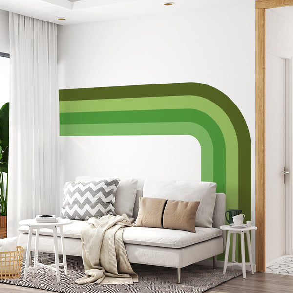 Green Colorblock Arch Wall Decal: Modern Home Decor