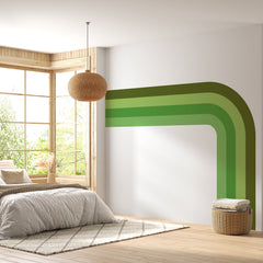 Green Colorblock Arch Wall Decal: Modern Home Decor