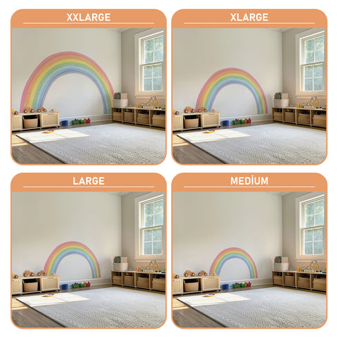 Large Rainbow Wall Decal,Watercolor Nursery Decor