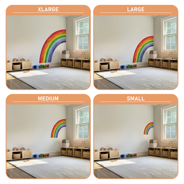 Vibrant Colorful Half Rainbow Wall Decal: Nursery Decor