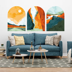 Landscape Modern Wall Decal, Removable Peel And Stick, Landscape Removable Wall Decal, Bohemian Peel And Stick Decal, Abstract Wallpaper