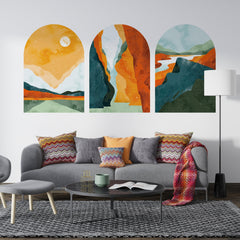 Landscape Modern Wall Decal, Removable Peel And Stick, Landscape Removable Wall Decal, Bohemian Peel And Stick Decal, Abstract Wallpaper