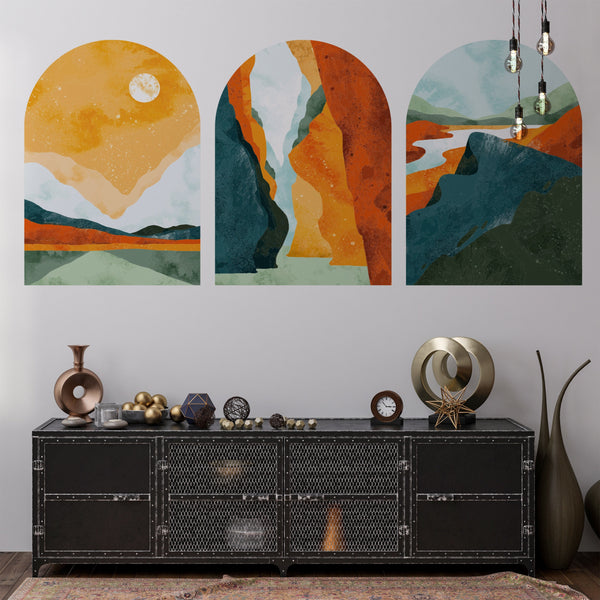 Landscape Modern Wall Decal, Removable Peel And Stick, Landscape Removable Wall Decal, Bohemian Peel And Stick Decal, Abstract Wallpaper