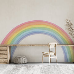 Large Rainbow Wall Decal,Watercolor Nursery Decor