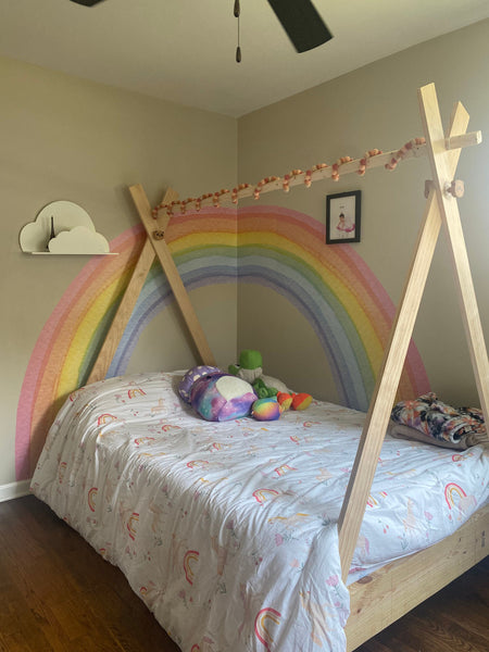 Large Rainbow Wall Decal,Watercolor Nursery Decor