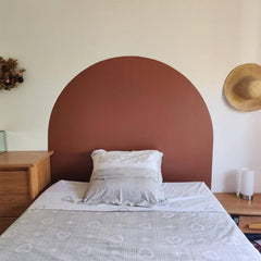 Light Orange Boho Bed Arch Wall Decal: Color Block Headboard Sticker