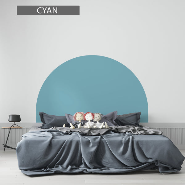 Light Orange Boho Bed Arch Wall Decal: Color Block Headboard Sticker