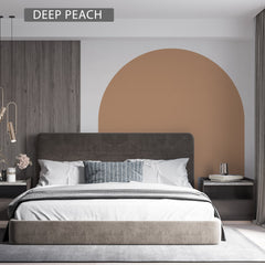 Light Orange Boho Bed Arch Wall Decal: Color Block Headboard Sticker