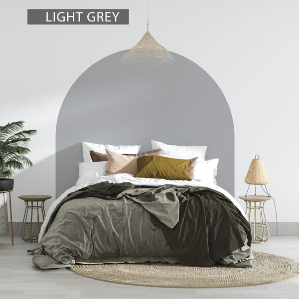 Light Orange Boho Bed Arch Wall Decal: Color Block Headboard Sticker