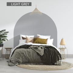 Light Orange Boho Bed Arch Wall Decal: Color Block Headboard Sticker