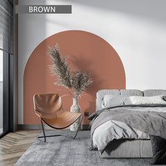 Light Orange Boho Bed Arch Wall Decal: Color Block Headboard Sticker