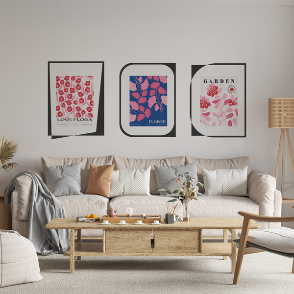 Matisse Abstract Floral Wall Decal: Modern Boho Office Wallpaper