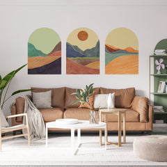 Mid Century Mountain Wall Decal: Abstract Landscape Wallpaper
