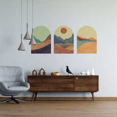 Mid Century Mountain Wall Decal: Abstract Landscape Wallpaper