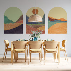 Mid Century Mountain Wall Decal: Abstract Landscape Wallpaper
