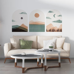 Minimalist Landscape Arch Wall Decal: Boho Decor, Peel & Stick