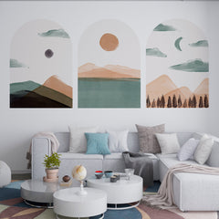 Minimalist Landscape Arch Wall Decal: Boho Decor, Peel & Stick