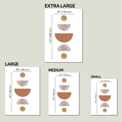 Moon Boho Wall Decal: Abstract Geometric Stickers, Earth Tones