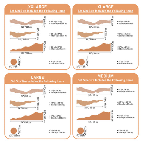 Terracotta Boho Sun Abstract Mountain Wall Decal