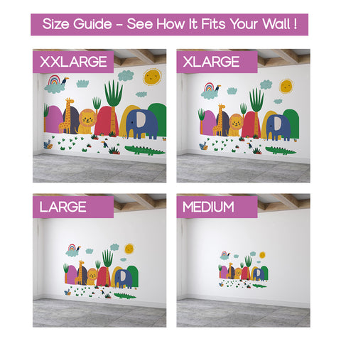 Safari Animal Wall Decal: Removable Jungle Nursery Decor