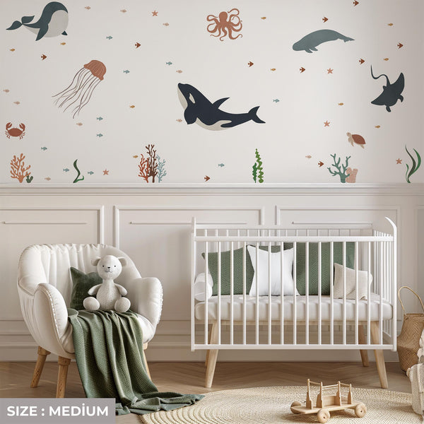 Ocean Under The Sea Wall Decal: Octopus Nursery Mural