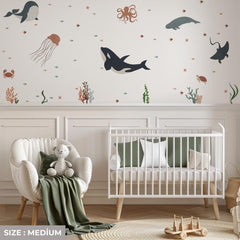 Ocean Under The Sea Wall Decal: Octopus Nursery Mural