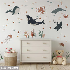 Ocean Under The Sea Wall Decal: Octopus Nursery Mural