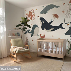 Ocean Under The Sea Wall Decal: Octopus Nursery Mural