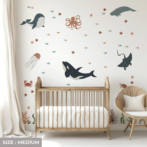 Ocean Under The Sea Wall Decal: Octopus Nursery Mural