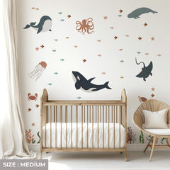 Ocean Under The Sea Wall Decal: Octopus Nursery Mural