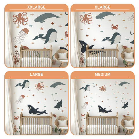 Ocean Under The Sea Wall Decal: Octopus Nursery Mural