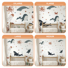 Ocean Under The Sea Wall Decal: Octopus Nursery Mural