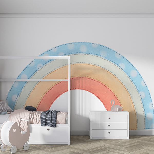 Pastel Rainbow Wall Decal: Boho Baby Room Decor