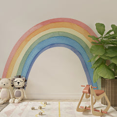 Pastel Rainbow Wall Decal: Nursery Mural, Kids Room Decor