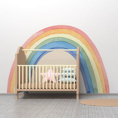 Pastel Rainbow Wall Decal: Nursery Mural, Kids Room Decor