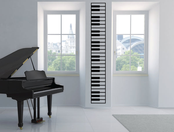 Piano  Transparent Wall Decal - Keyboard Vinyl Wall Sticker for Home, School, Classroom, Studio or Academy, Abstract Wall Decal
