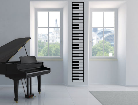 Piano  Transparent Wall Decal - Keyboard Vinyl Wall Sticker for Home, School, Classroom, Studio or Academy, Abstract Wall Decal